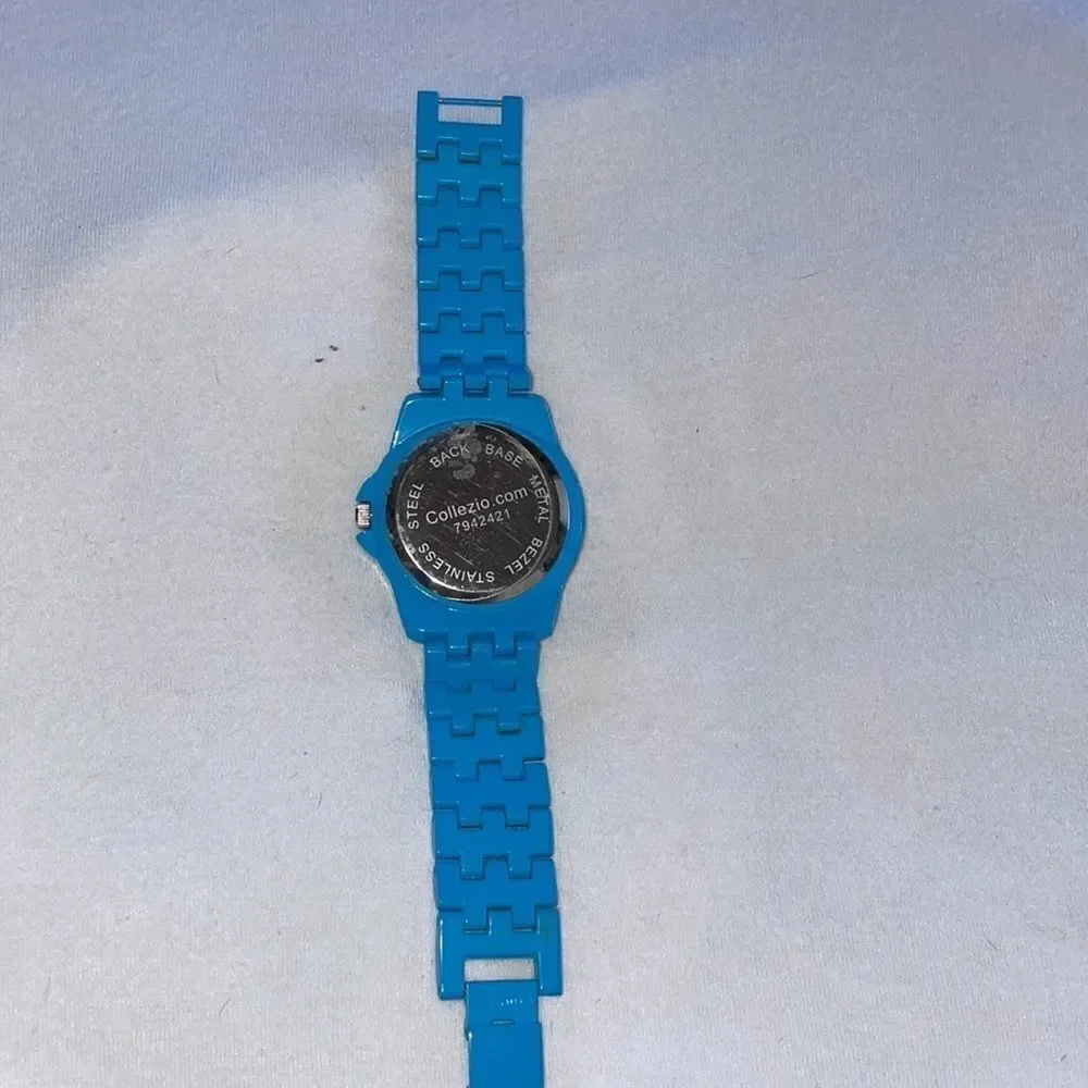 Ladies Sophie Rhinestone Wrist Watch Blue Chain Metal Band Fits Small Wrists